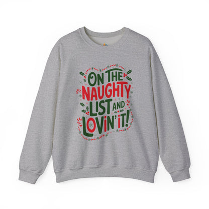 On the naughty list Christmas Sweatshirt, Unisex Crewneck, Holiday Season Outfit, Winter Sweatshirt