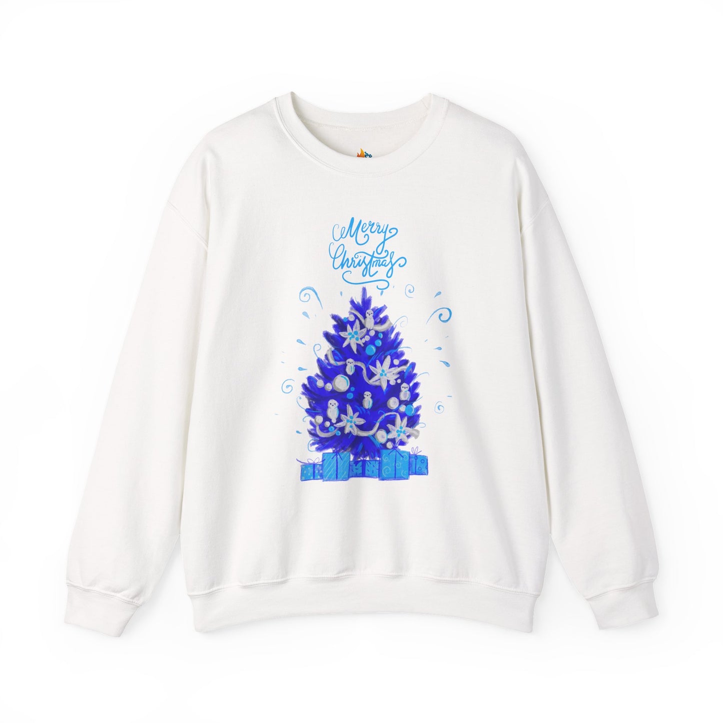 Blue Christmas Sweatshirt, Unisex Crewneck, Holiday Season Outfit, Winter Sweatshirt