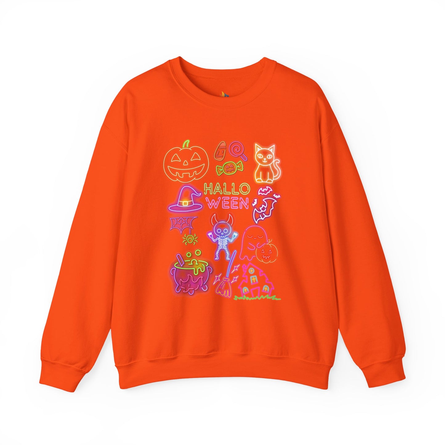 Neon Halloween Sweatshirt, Unisex Crewneck, Funny Fall Apparel, Cozy Fall Gift