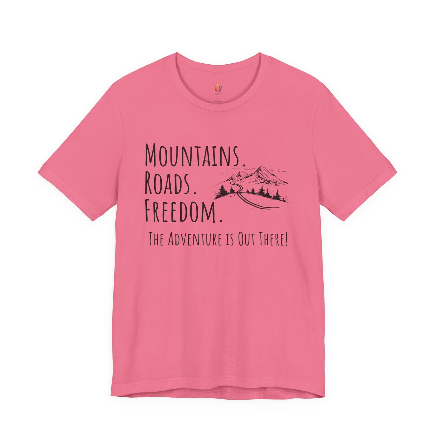 Travel lover T-Shirt - "Mountains, Roads, Freedom", Adventure Graphic Tee