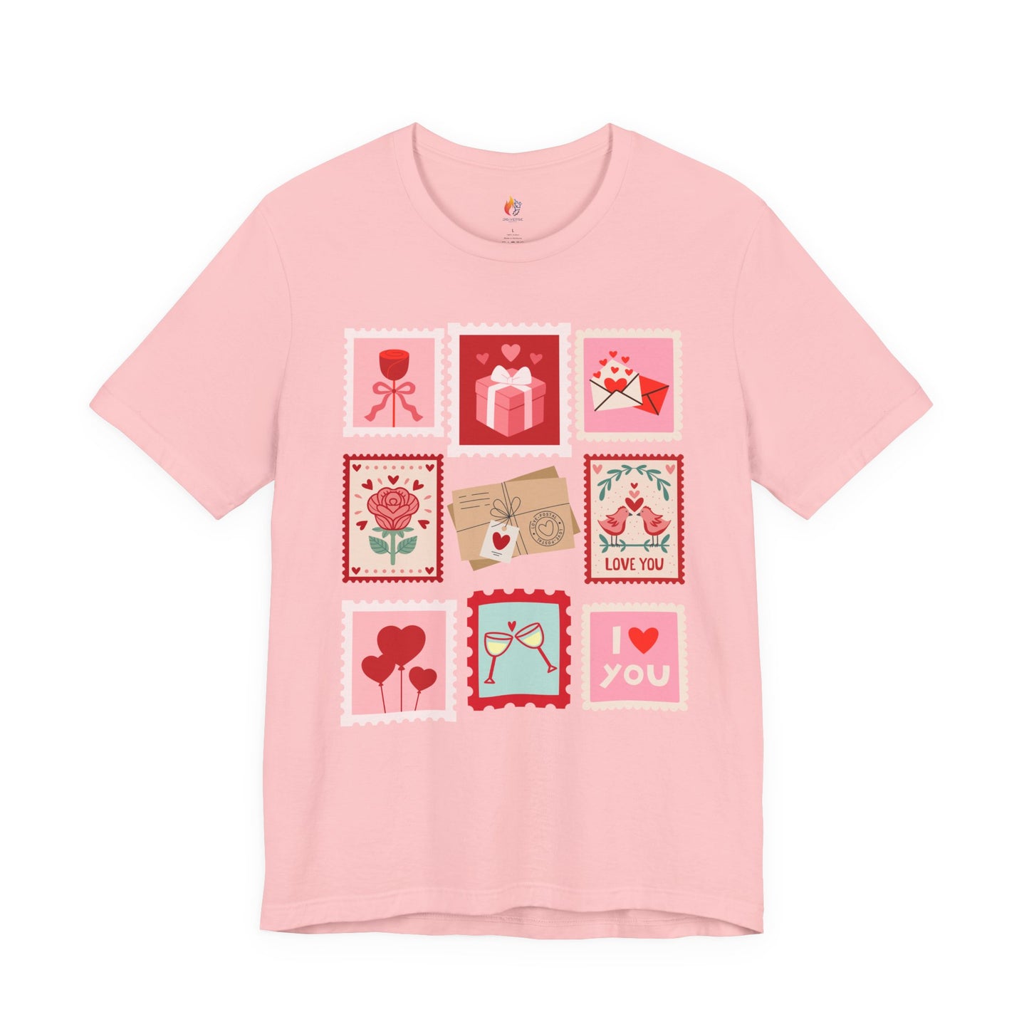 Love Stamps T-Shirt, Valentine’s Day T-shirt, Cute Valentine Shirt, Love Graphic Tee, Unisex Valentine Outfit, Gift for Him or Her, Romantic Holiday Tee