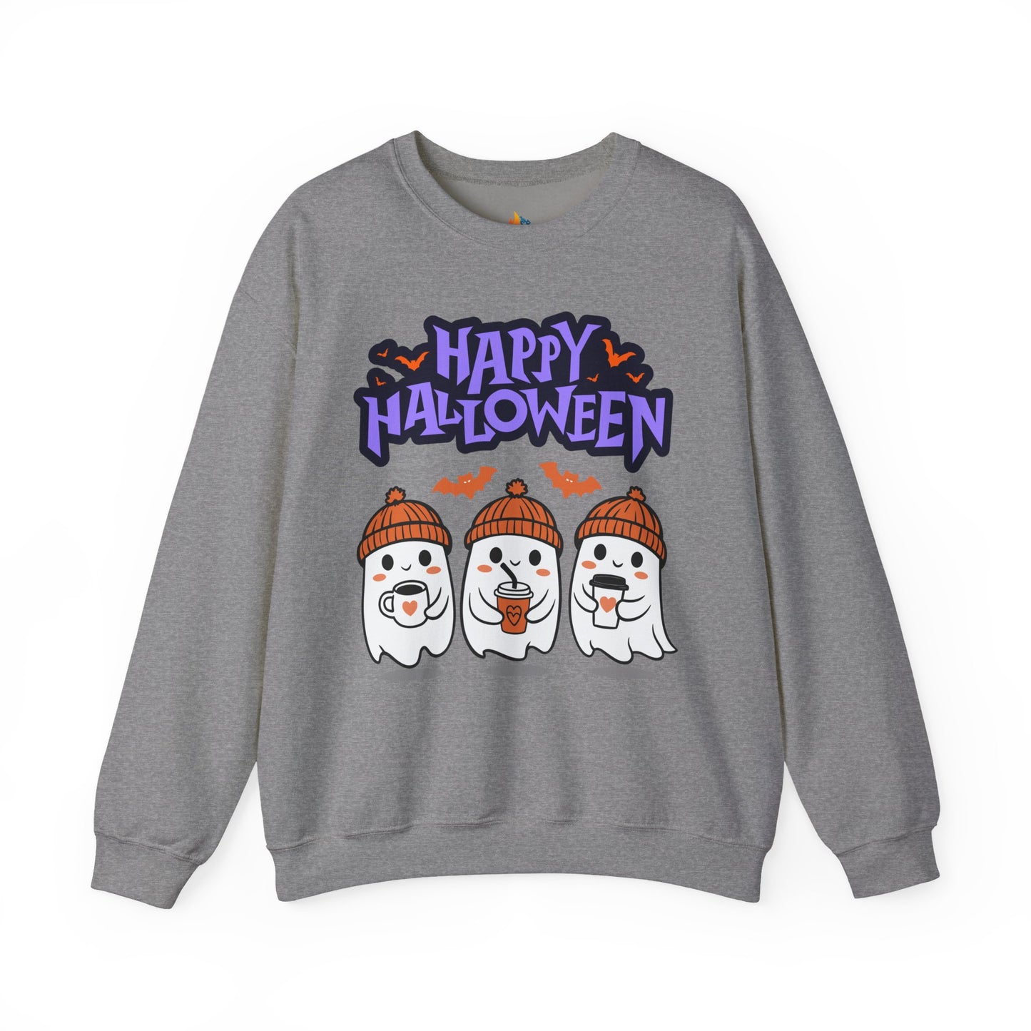 Ghost Happy Halloween Sweatshirt, Unisex Crewneck, Fall Season Outfit, Cozy Fall Gift, Halloween Gift