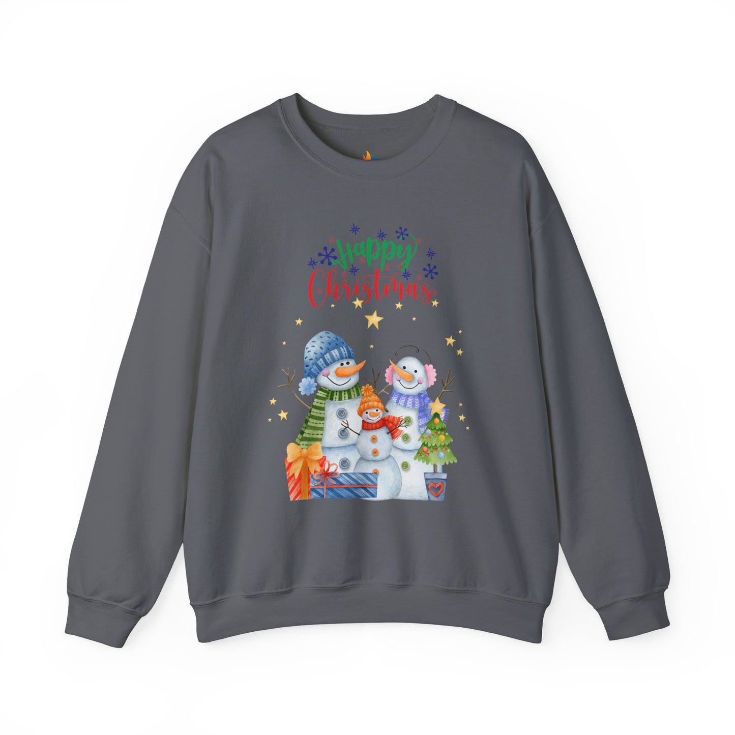 Snowman Happy Christmas Sweatshirt, Unisex Crewneck, Holiday Season Outfit, Winter Sweatshirt