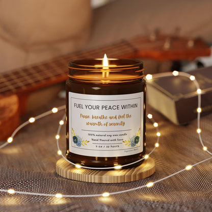 Calm & Kindled Candle | Relaxing & Mindfulness Soy Candle | Meditation & Self-Care Gift