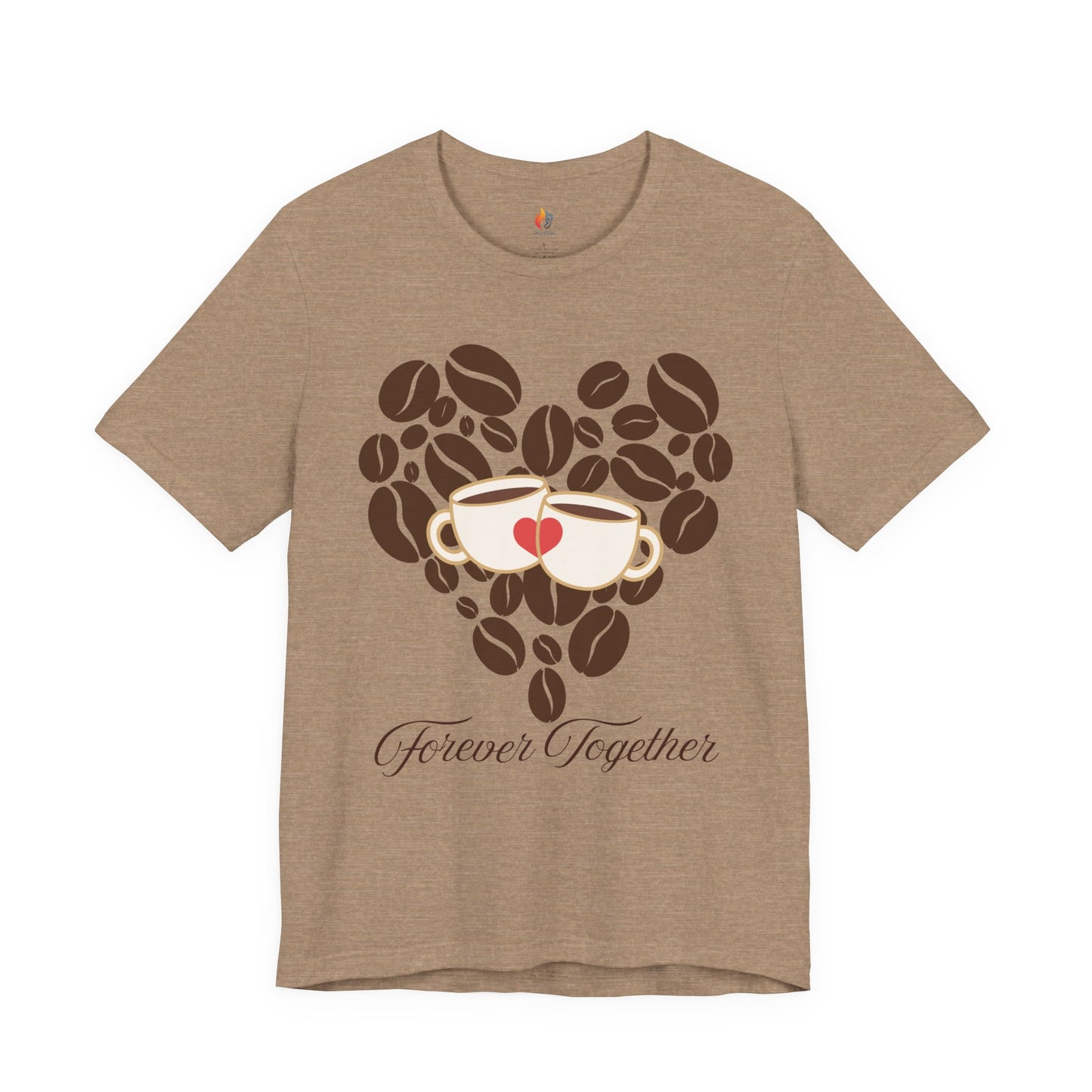 Coffee Lover, Forever Together T-Shirt, Valentine’s Day T-shirt, Cute Valentine Shirt, Love Graphic Tee, Unisex Valentine Outfit, Gift for Him or Her, Romantic Holiday Tee