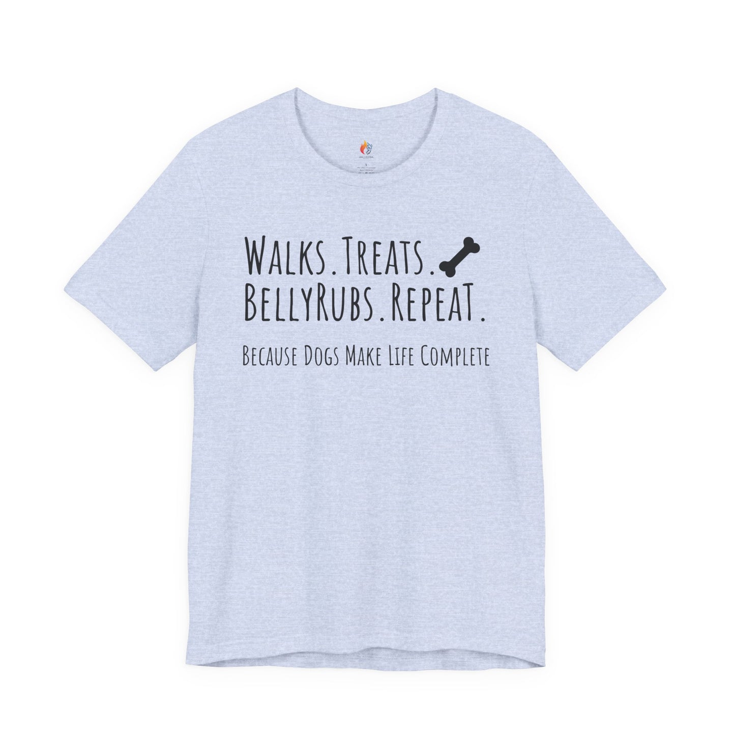 Dog Lover T-Shirt - "Walks, Treats, Belly Rubs, Repeat" - Funny Graphic Tee