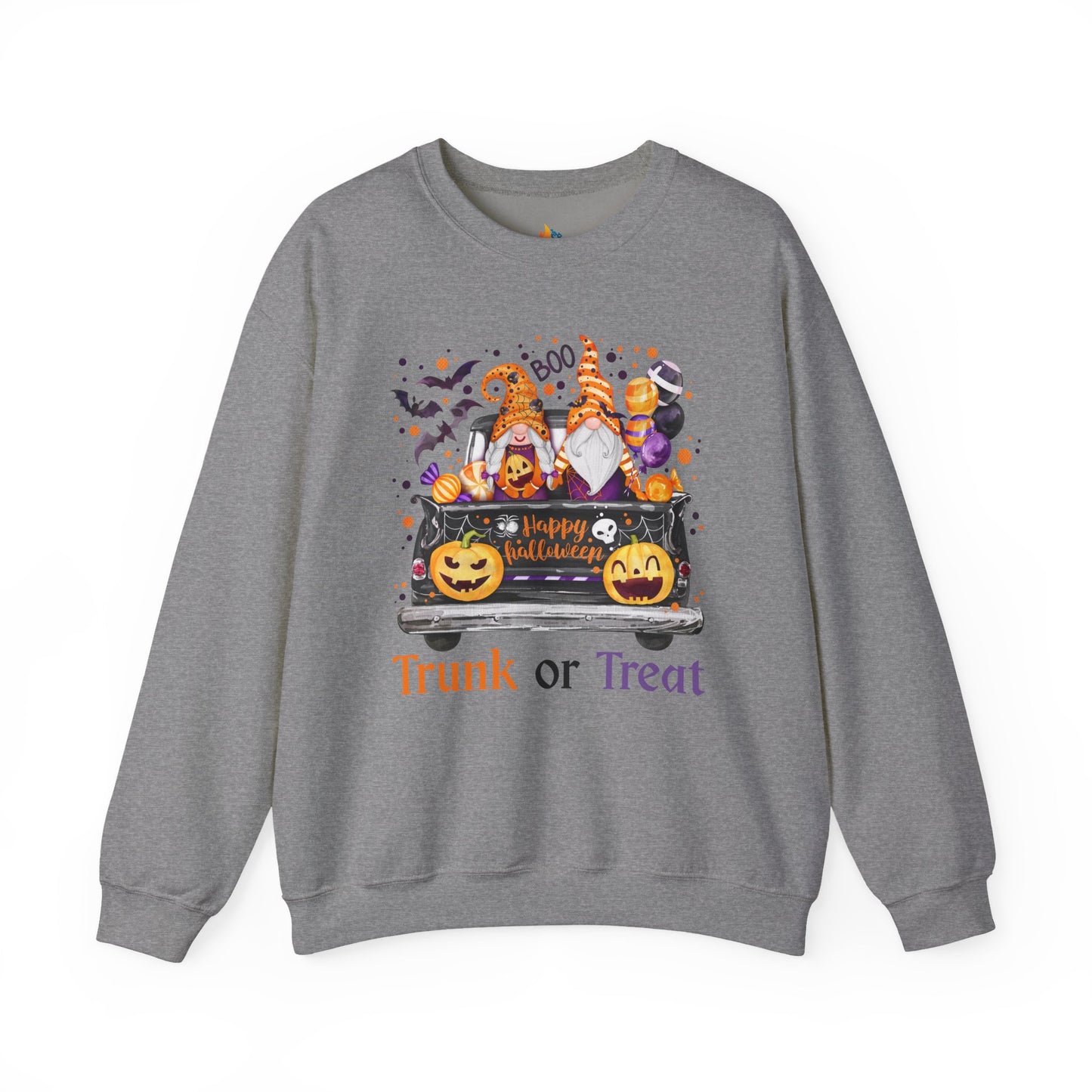 Halloween Trunk or Treat Sweatshirt, Unisex Crewneck, Funny Halloween Apparel, Spooky Season Outfit, Cozy Fall Gift, Spooky Cute, Retro Halloween Gift
