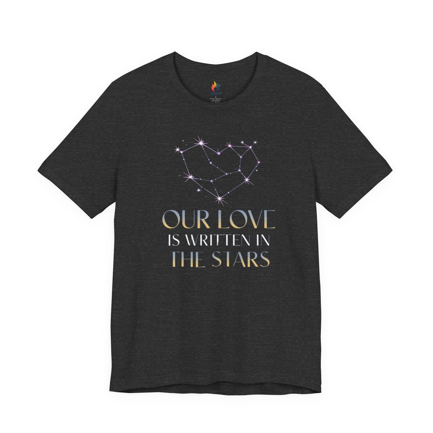 Love is written on the Stars T-Shirt, Valentine’s Day T-shirt, Cute Valentine Shirt, Love Graphic Tee, Unisex Valentine Outfit, Gift for Him or Her, Romantic Holiday Tee