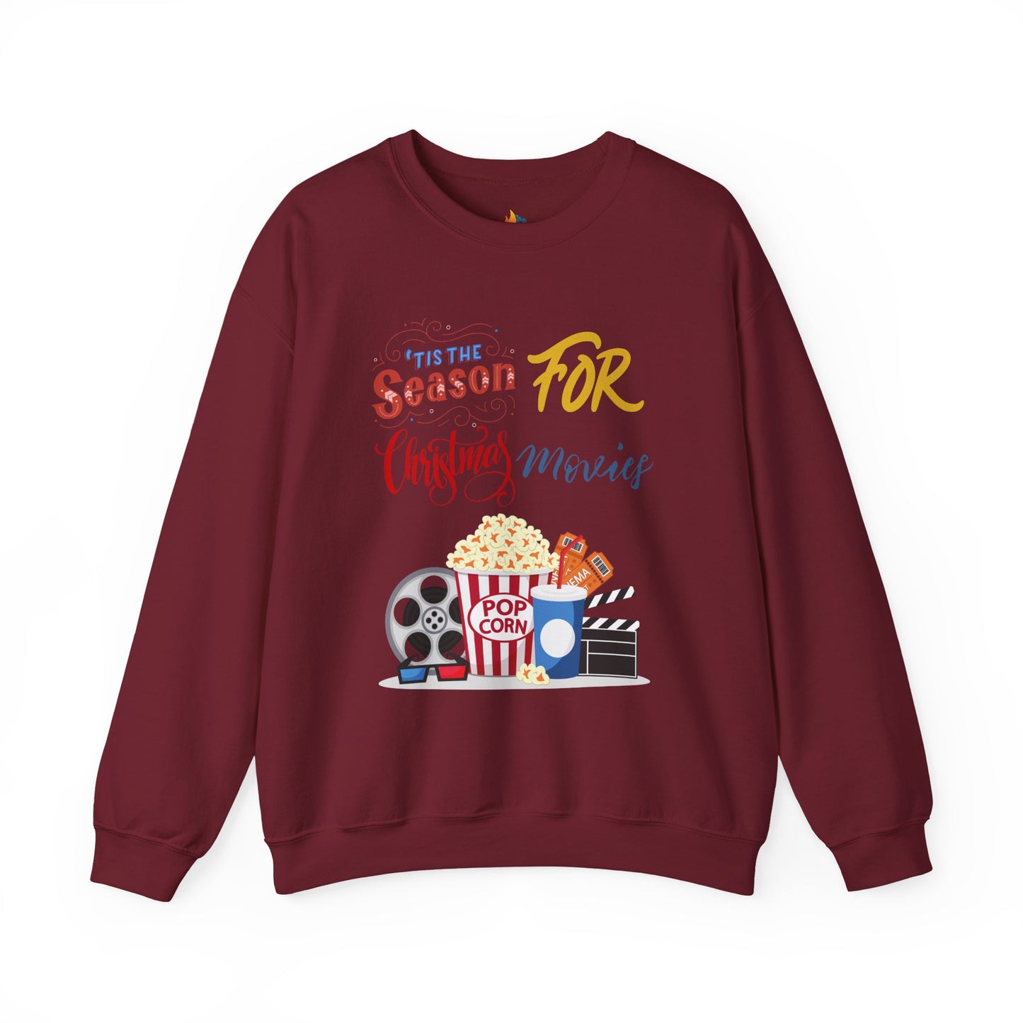 Tis the season for Christmas movies Sweatshirt, Unisex Crewneck, Holiday Season Outfit, Winter Sweatshirt