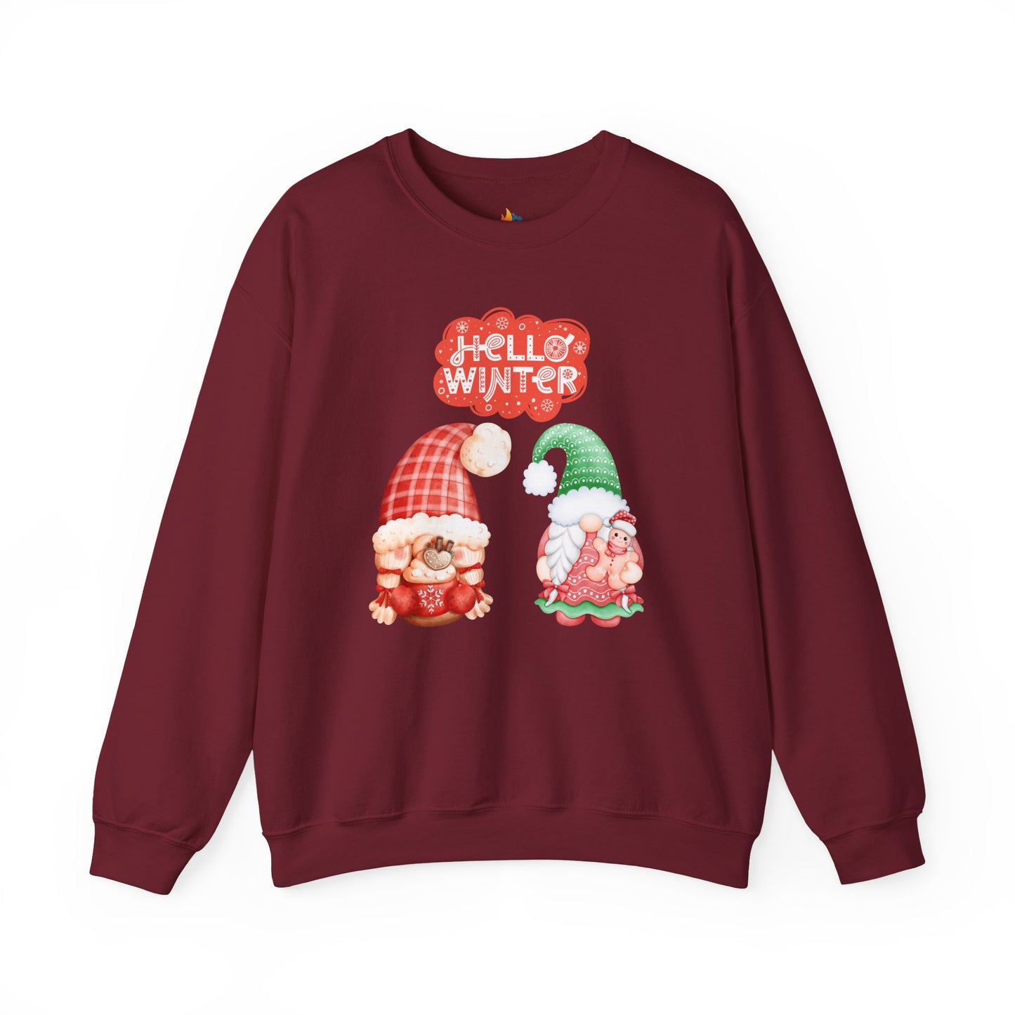 Hello Winter, Christmas Sweatshirt, Unisex Crewneck, Holiday Season Outfit, Winter Sweatshirt