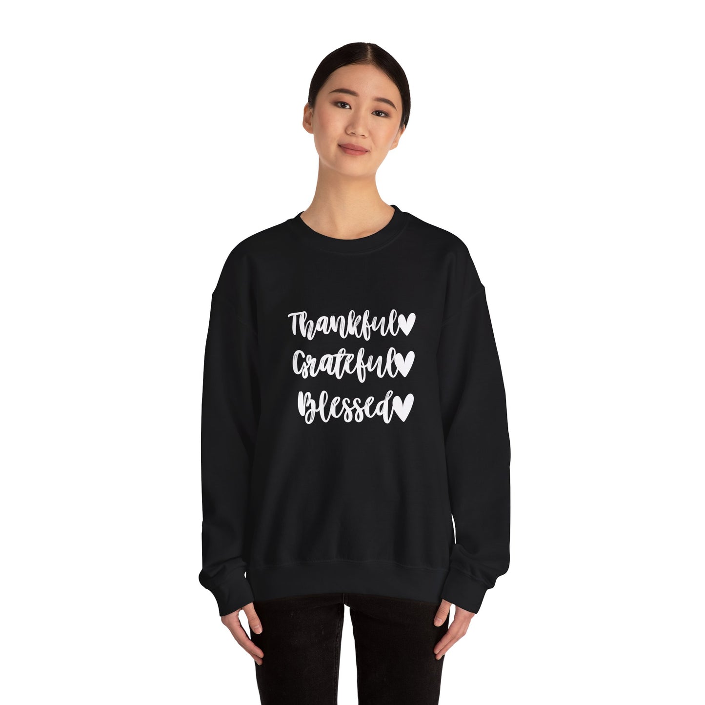 Thankful, Grateful, Blesses - Thanksgiving Sweatshirt, Unisex Crewneck, Fall Season Outfit, Cozy Fall Gift
