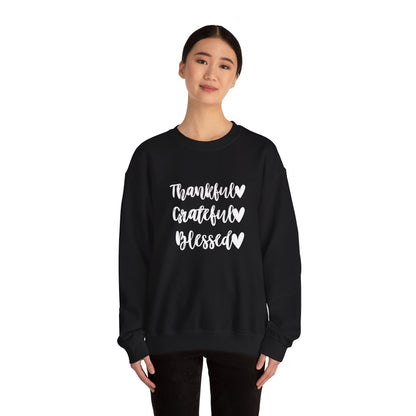 Thankful, Grateful, Blesses - Thanksgiving Sweatshirt, Unisex Crewneck, Fall Season Outfit, Cozy Fall Gift