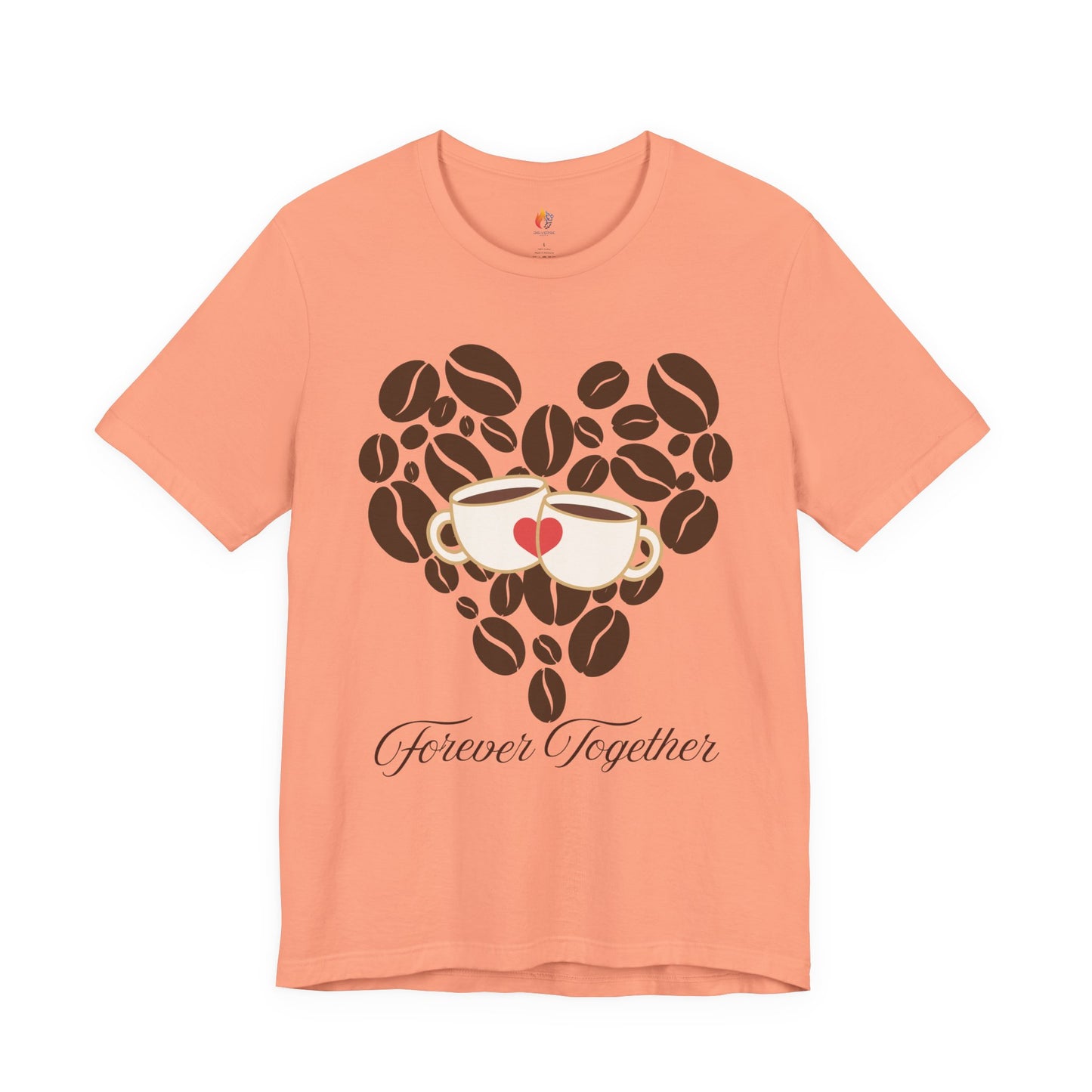Coffee Lover, Forever Together T-Shirt, Valentine’s Day T-shirt, Cute Valentine Shirt, Love Graphic Tee, Unisex Valentine Outfit, Gift for Him or Her, Romantic Holiday Tee