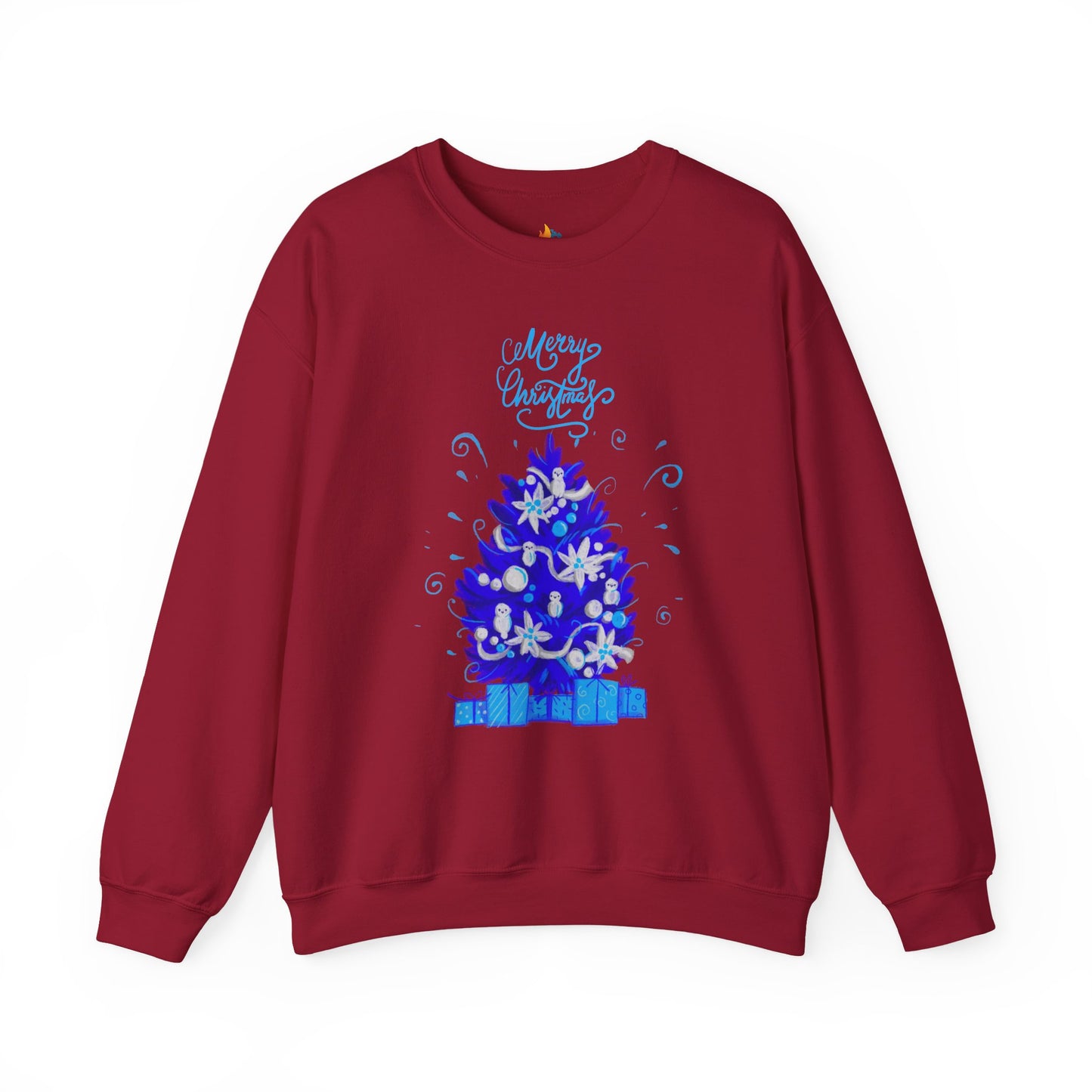 Blue Christmas Sweatshirt, Unisex Crewneck, Holiday Season Outfit, Winter Sweatshirt