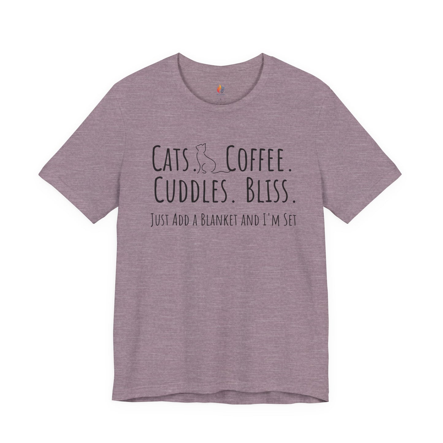 Cats, Coffee, Cuddles, Bliss - T-Shirt, Coffee lover, Cat Lover, Pet Lover Tee