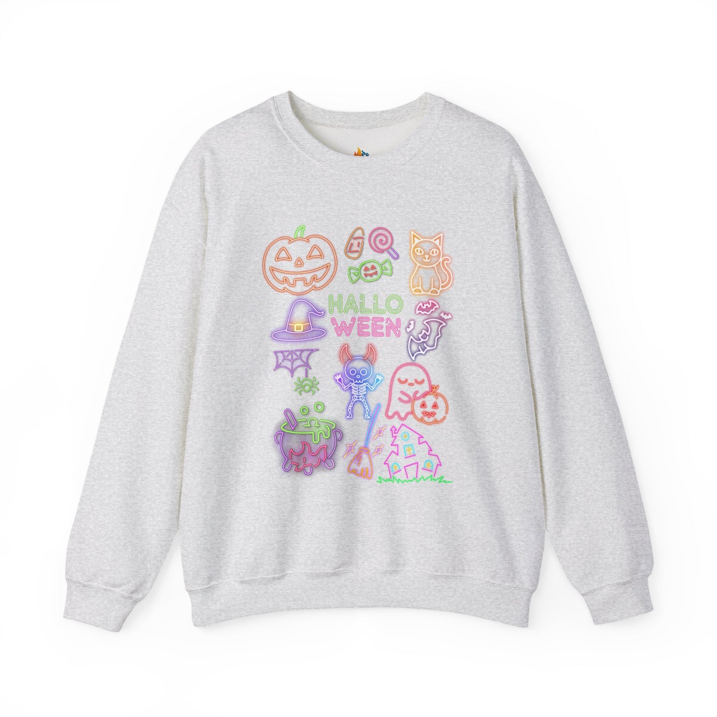 Neon Halloween Sweatshirt, Unisex Crewneck, Funny Fall Apparel, Cozy Fall Gift