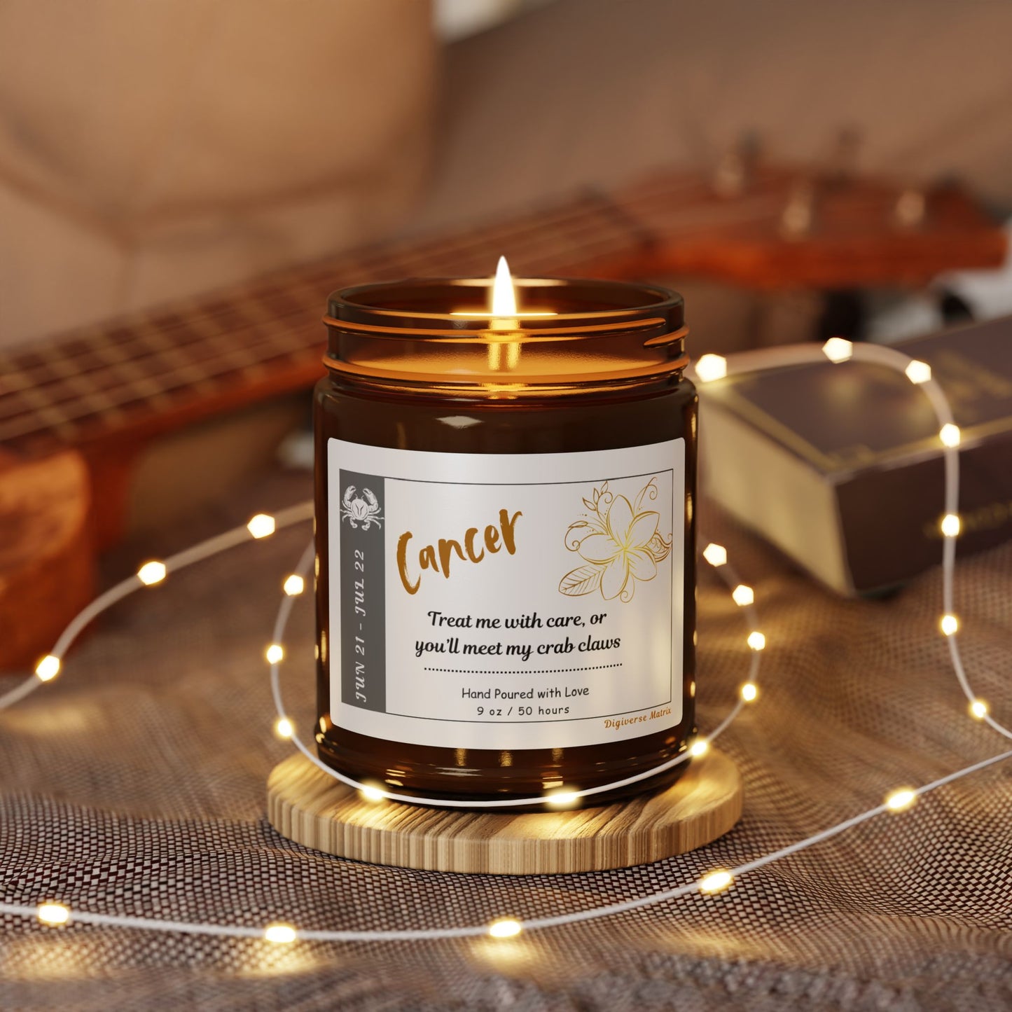 Cancer Candle, Zodiac Candle Collection, Astrology-Inspired Candles, Horoscope Gifts