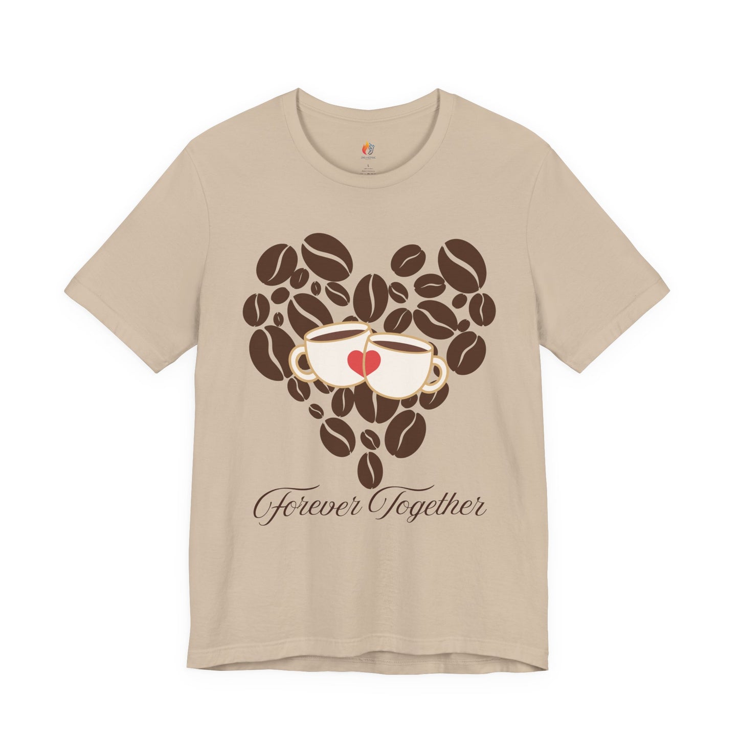 Coffee Lover, Forever Together T-Shirt, Valentine’s Day T-shirt, Cute Valentine Shirt, Love Graphic Tee, Unisex Valentine Outfit, Gift for Him or Her, Romantic Holiday Tee