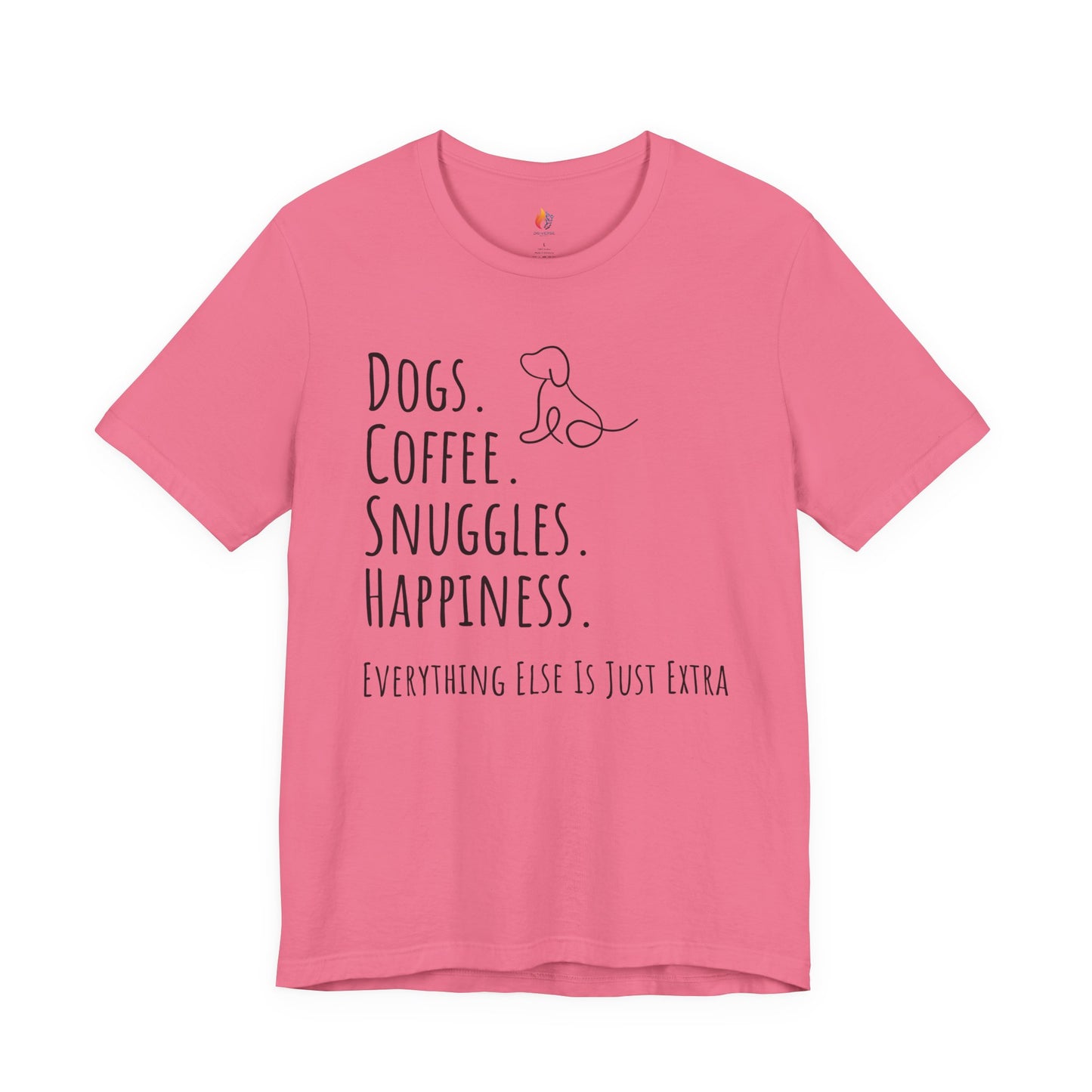 Dogs Coffee Snuggles Happiness T-Shirt, Dog Lover Gift, Coffee Lover Tee, Cozy Quote Shirt