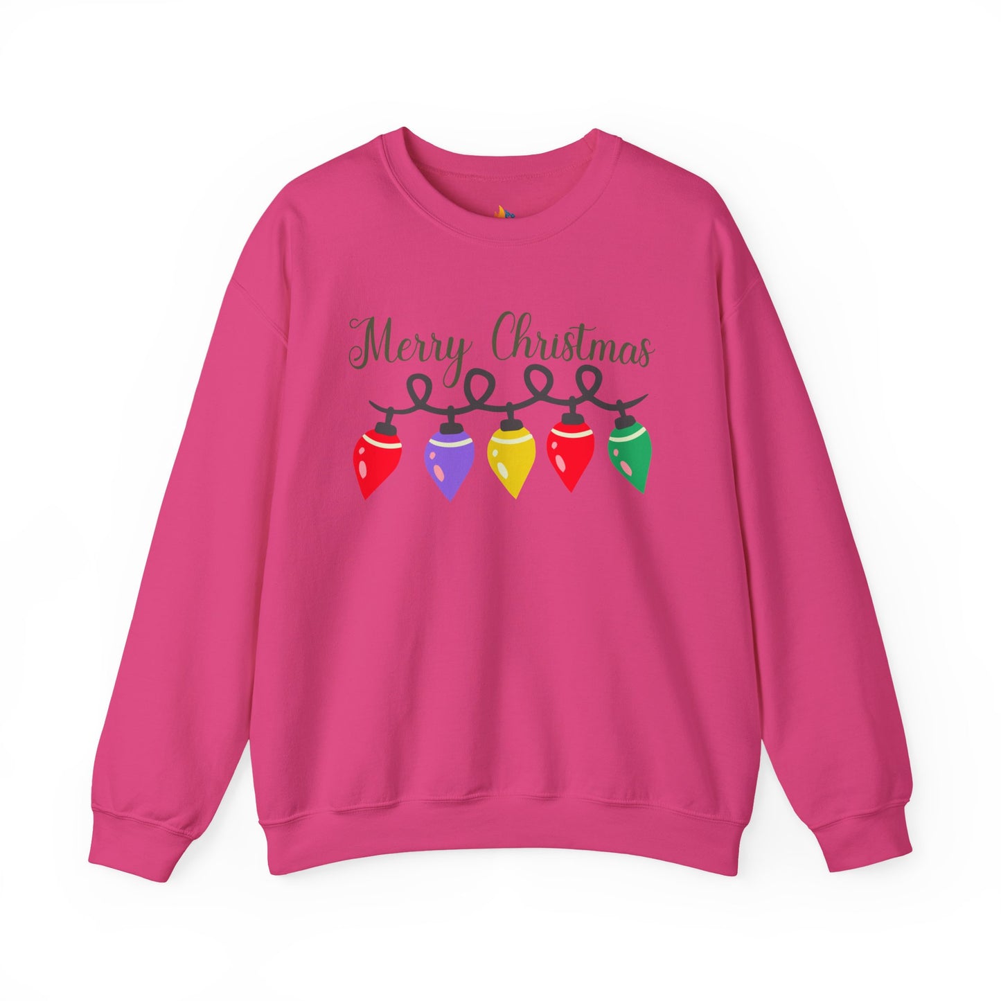 Merry Christmas with lights Sweatshirt, Unisex Crewneck, Holiday Season Outfit, Winter Sweatshirt