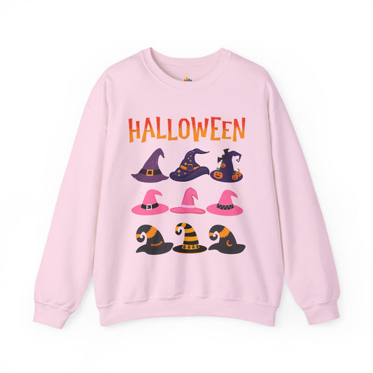 Halloween Witch hat Sweatshirt, Unisex Crewneck, Funny Halloween Apparel, Spooky Season Outfit, Cozy Fall Gift, Spooky Cute, Retro Halloween Gift