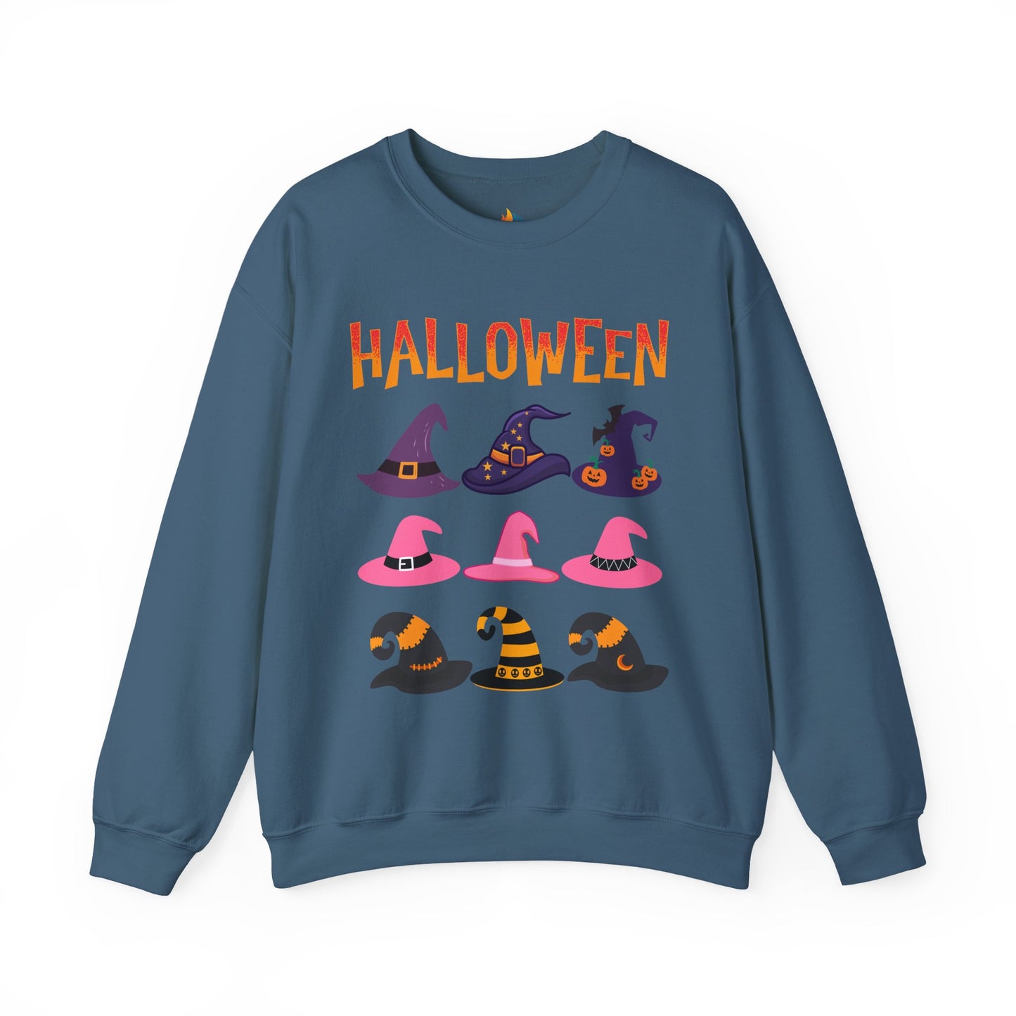 Halloween Witch hat Sweatshirt, Unisex Crewneck, Funny Halloween Apparel, Spooky Season Outfit, Cozy Fall Gift, Spooky Cute, Retro Halloween Gift