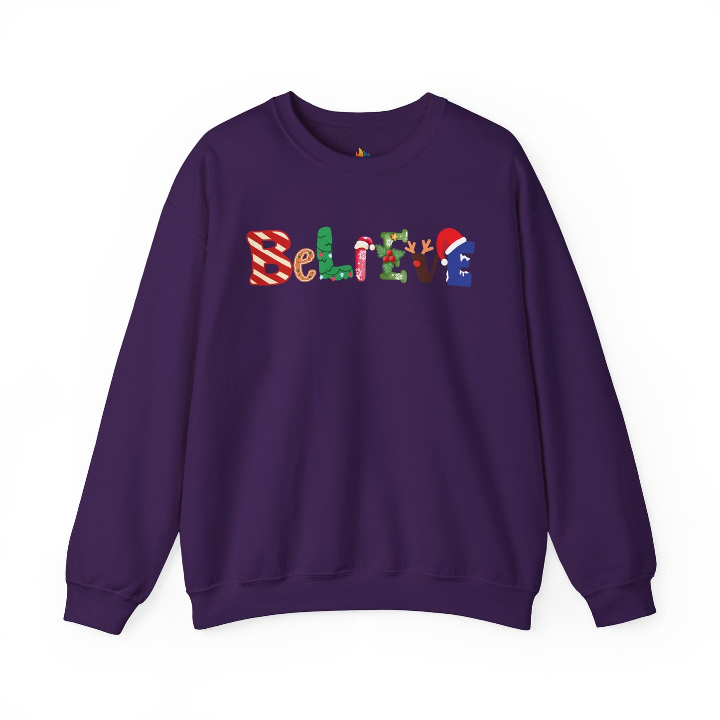 Believe, Christmas Sweatshirt, Unisex Crewneck, Holiday Season Outfit, Winter Sweatshirt