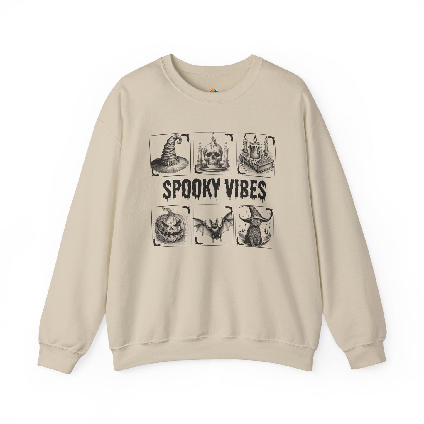 Spooky Vibes Halloween Sweatshirt, Unisex Crewneck, Fall Season Outfit, Cozy Fall Gift, Halloween Gift