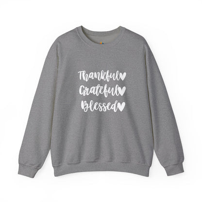 Thankful, Grateful, Blesses - Thanksgiving Sweatshirt, Unisex Crewneck, Fall Season Outfit, Cozy Fall Gift