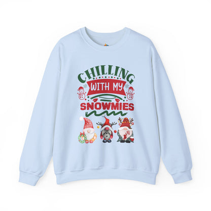 Chillin with my snowmies, Christmas Sweatshirt, Unisex Crewneck, Holiday Season Outfit, Winter Sweatshirt