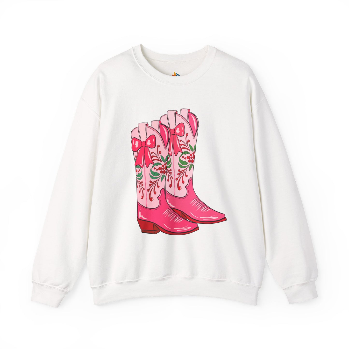Boots, Christmas Sweatshirt, Unisex Crewneck, Holiday Season Outfit, Winter Sweatshirt