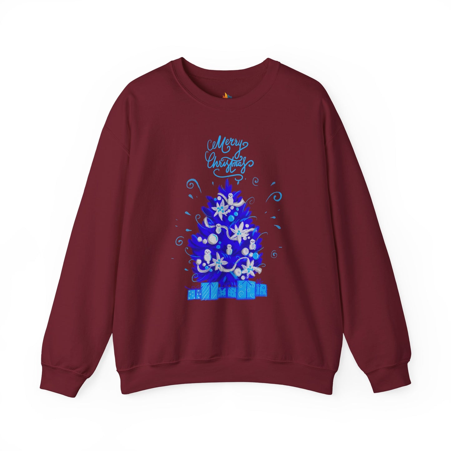 Blue Christmas Sweatshirt, Unisex Crewneck, Holiday Season Outfit, Winter Sweatshirt