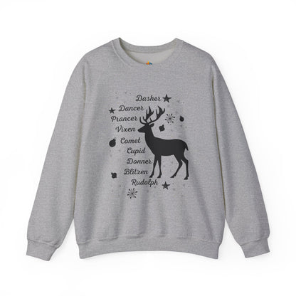 Reindeer, Christmas Sweatshirt, Unisex Crewneck, Holiday Season Outfit, Winter Sweatshirt