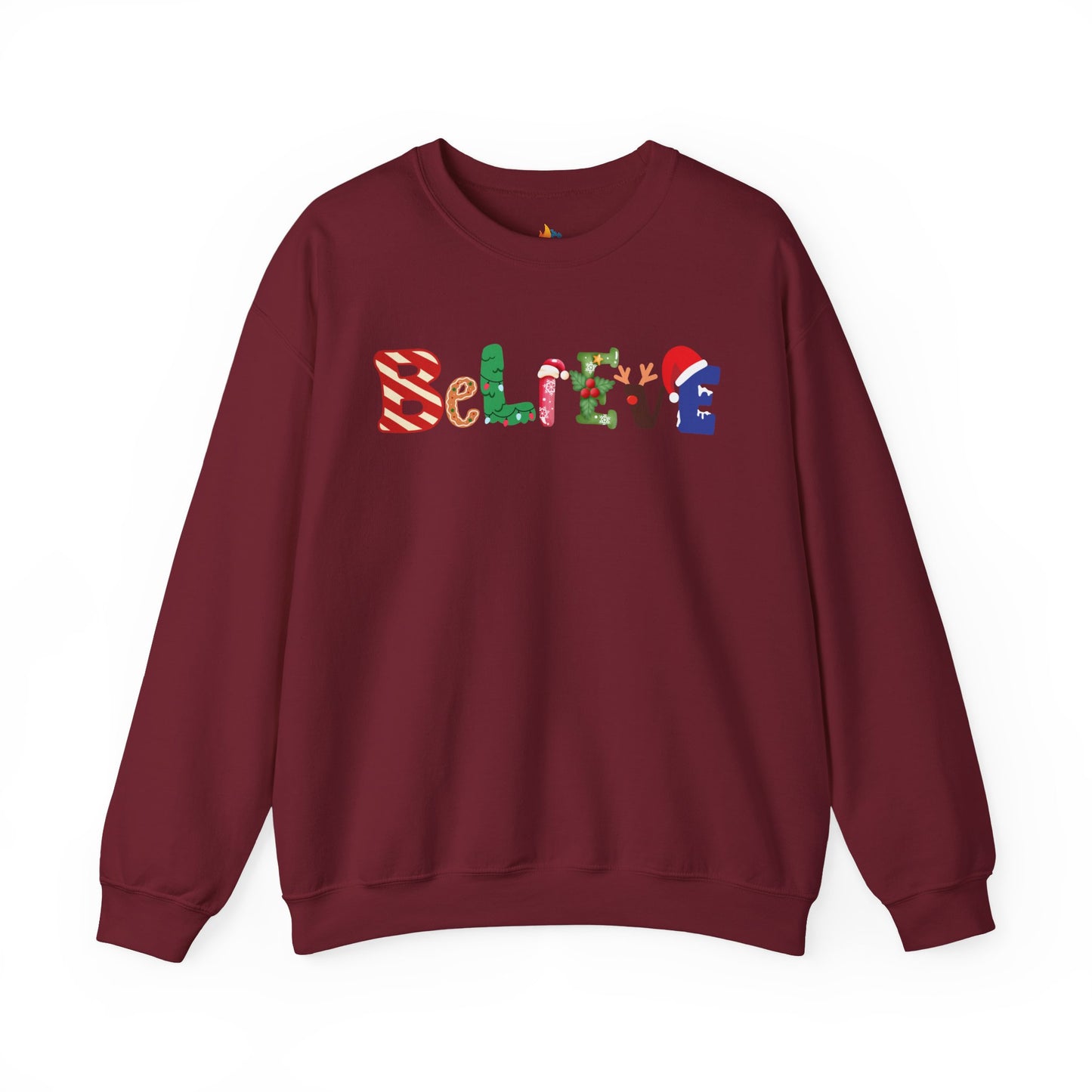 Believe, Christmas Sweatshirt, Unisex Crewneck, Holiday Season Outfit, Winter Sweatshirt