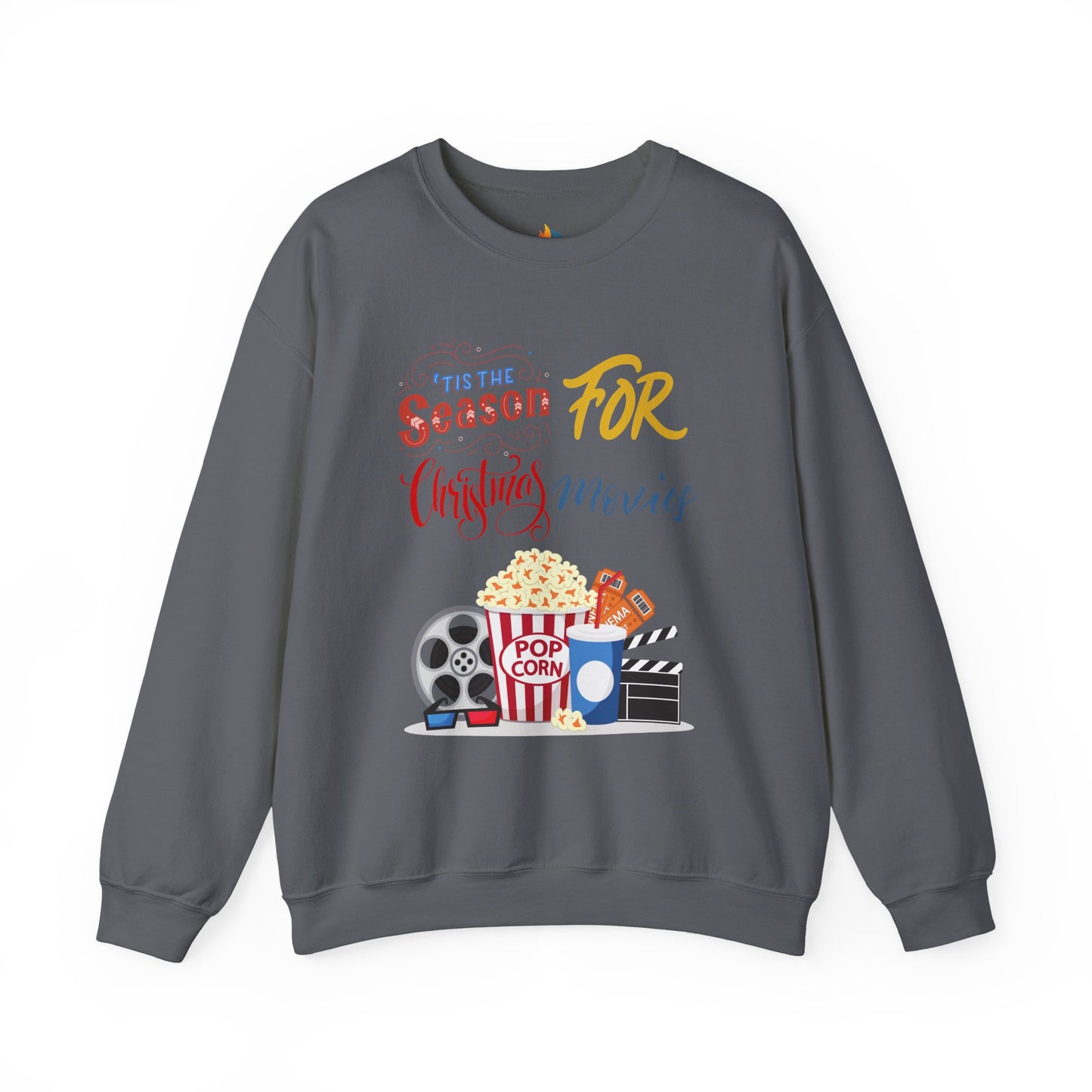 Tis the season for Christmas movies Sweatshirt, Unisex Crewneck, Holiday Season Outfit, Winter Sweatshirt