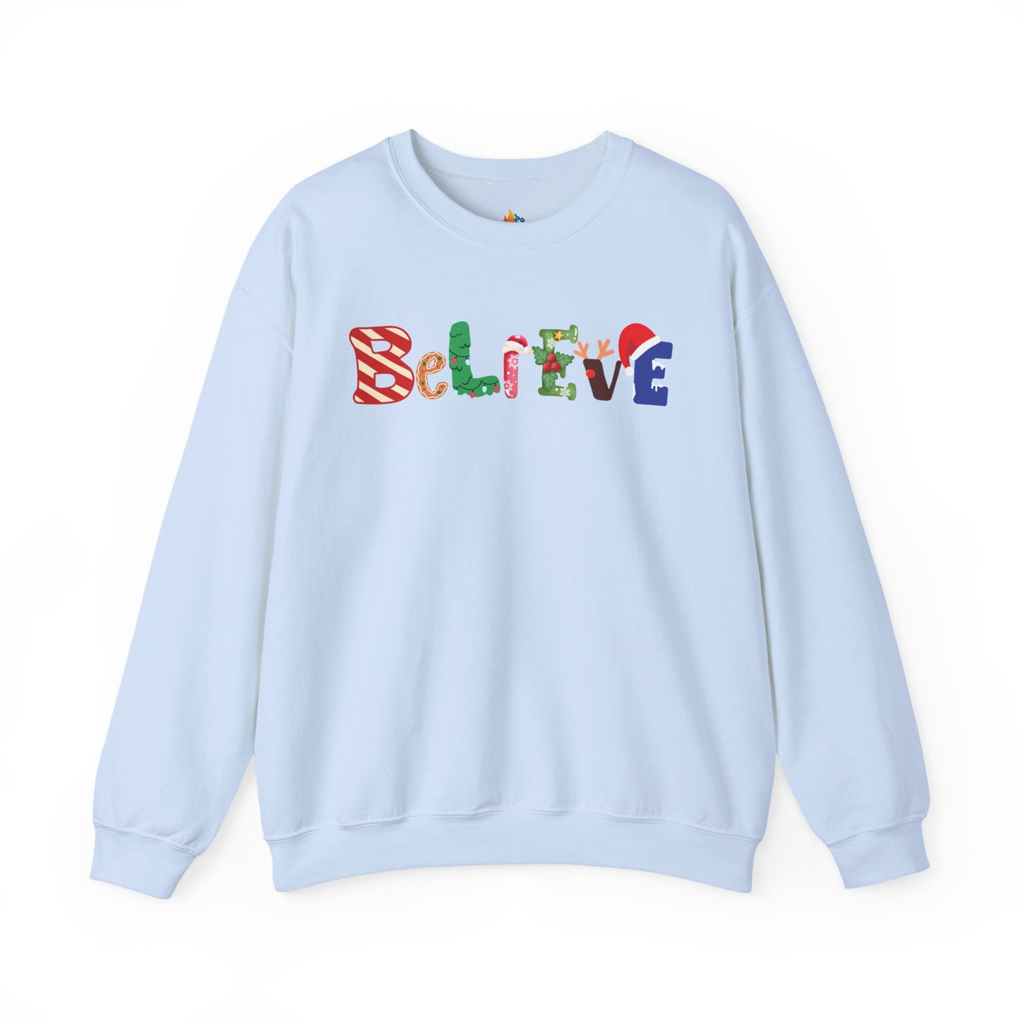 Believe, Christmas Sweatshirt, Unisex Crewneck, Holiday Season Outfit, Winter Sweatshirt