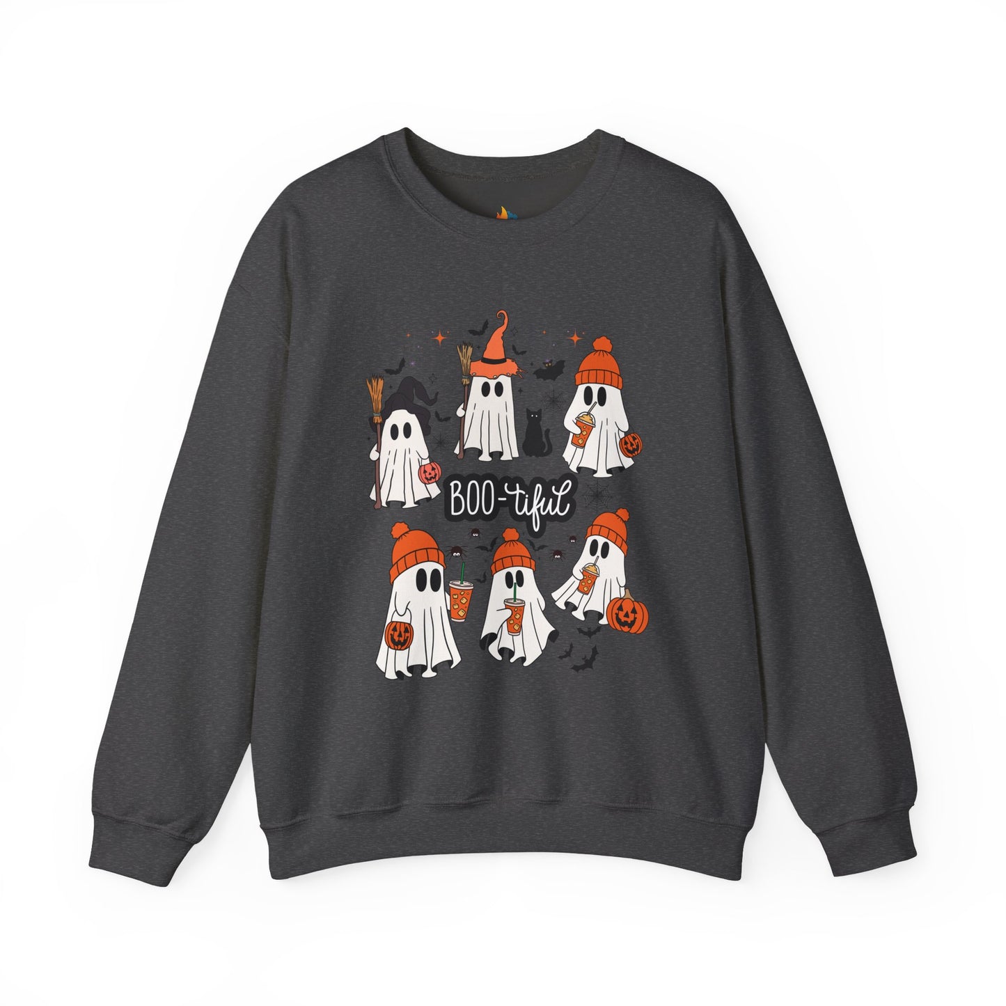 Boo-tiful ghost Sweatshirt, Unisex Crewneck, Fall Season Outfit, Cozy Fall Gift, Halloween Gift