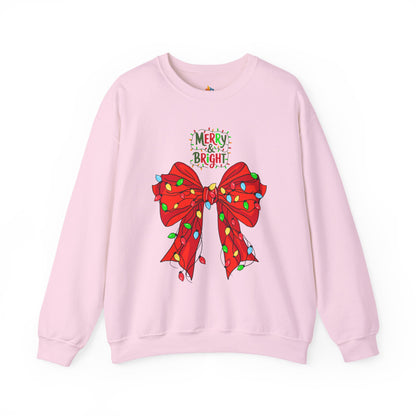Merry & Bright, Christmas Sweatshirt, Unisex Crewneck, Holiday Season Outfit, Winter Sweatshirt