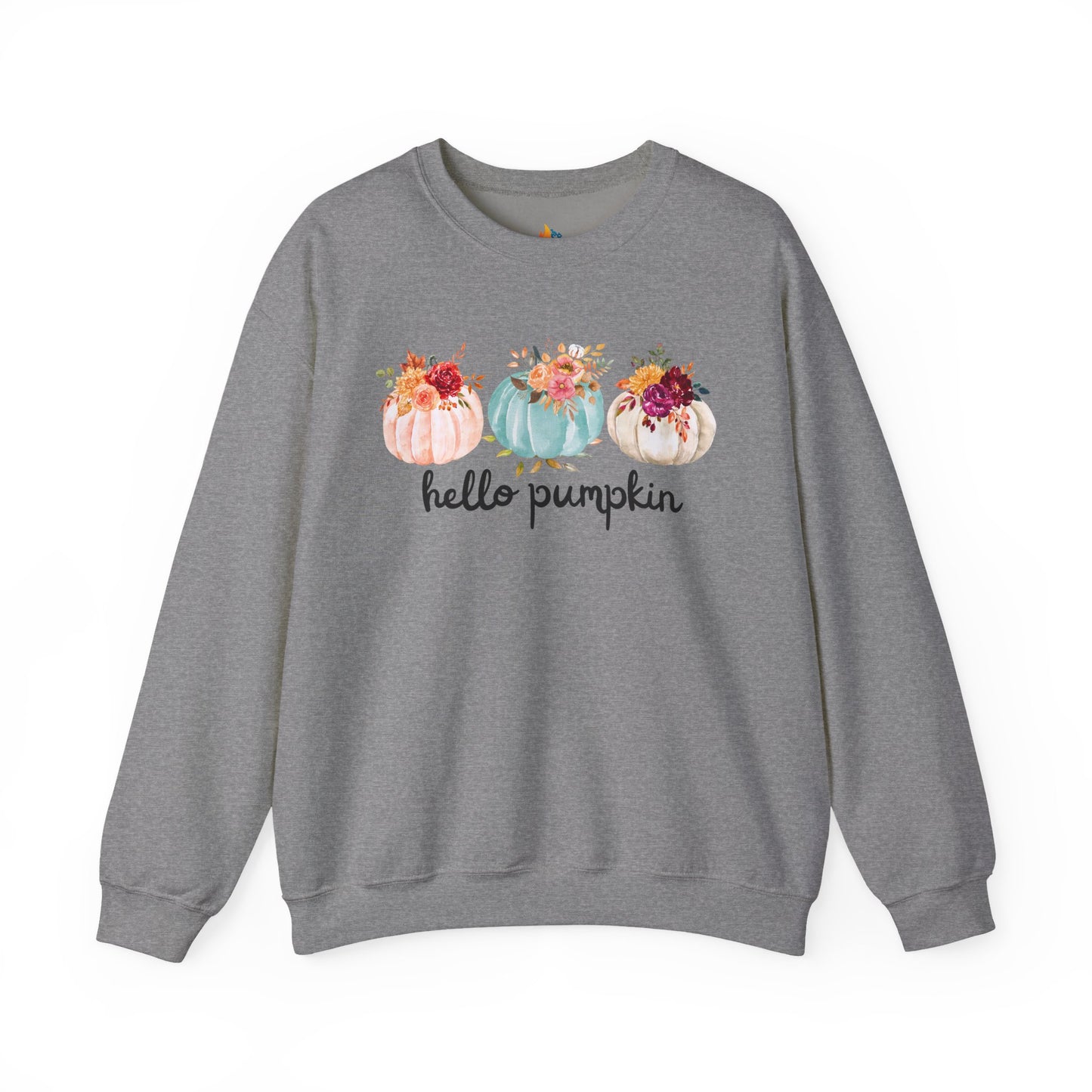 Hello Pumpkin Sweatshirt, Unisex Crewneck, Fall Season Outfit, Cozy Fall Gift, Halloween gift