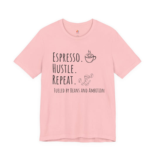 Coffee Lover Tee - "Espresso Hustle Repeat" Graphic T-Shirt