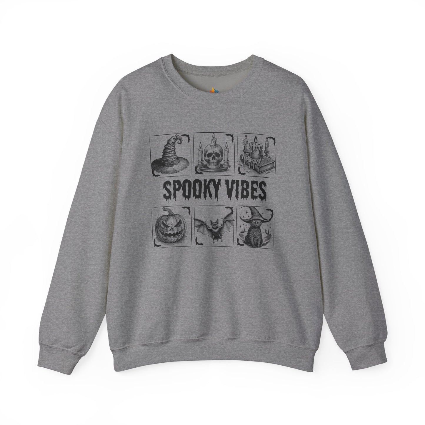 Spooky Vibes Halloween Sweatshirt, Unisex Crewneck, Fall Season Outfit, Cozy Fall Gift, Halloween Gift