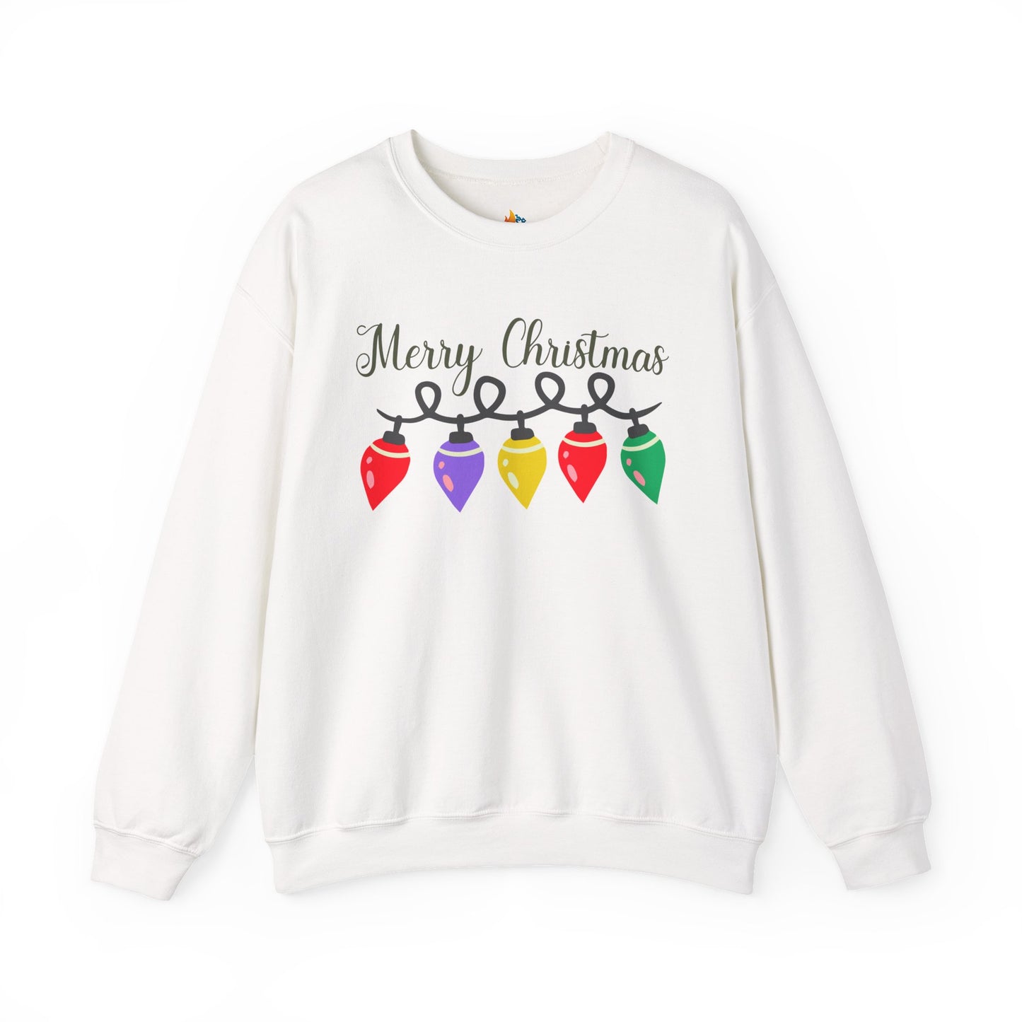 Merry Christmas with lights Sweatshirt, Unisex Crewneck, Holiday Season Outfit, Winter Sweatshirt