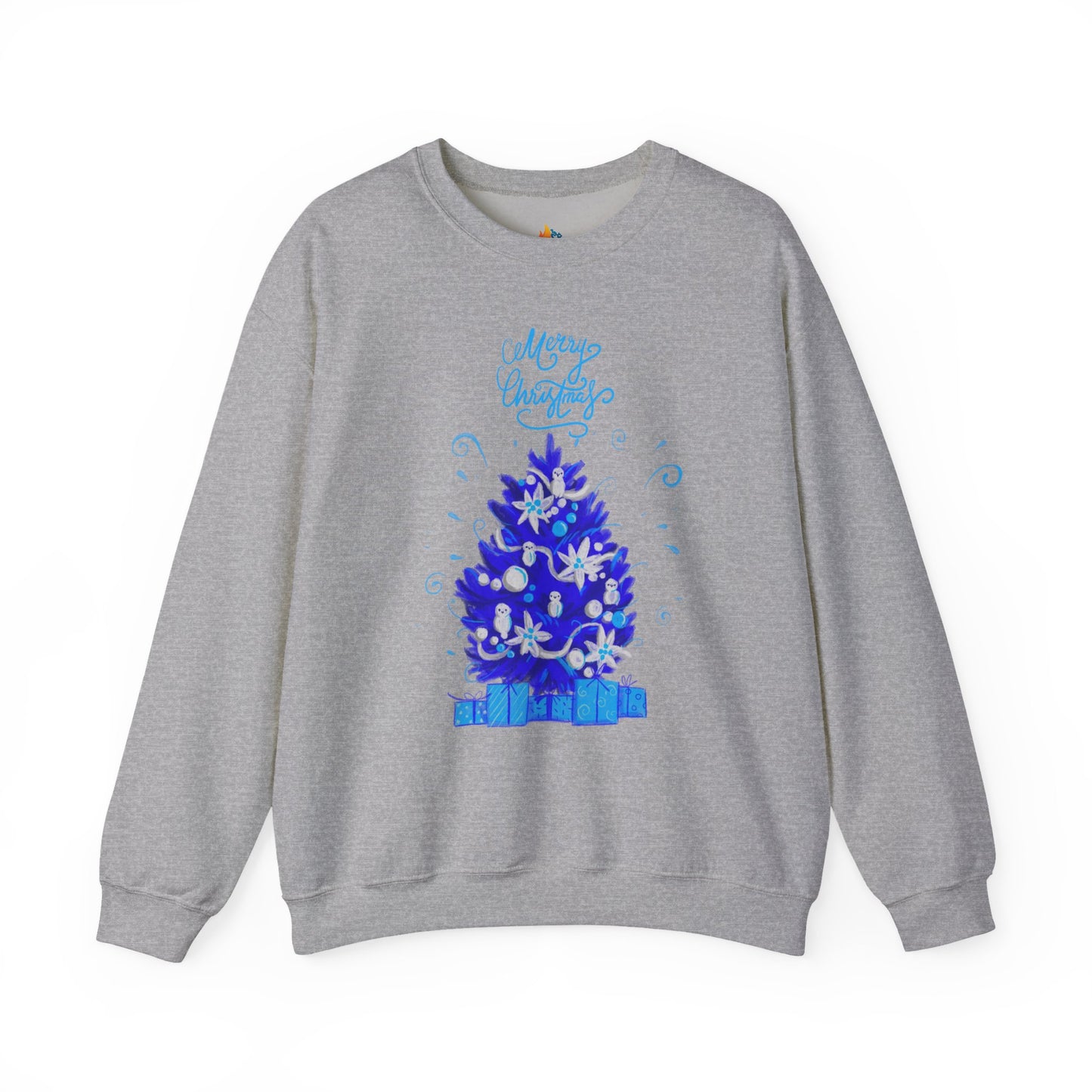 Blue Christmas Sweatshirt, Unisex Crewneck, Holiday Season Outfit, Winter Sweatshirt