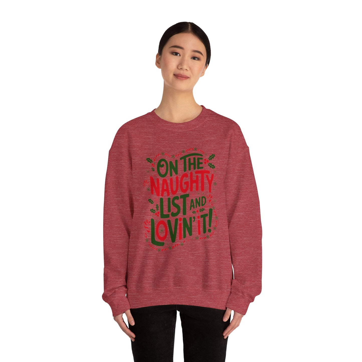 On the naughty list Christmas Sweatshirt, Unisex Crewneck, Holiday Season Outfit, Winter Sweatshirt