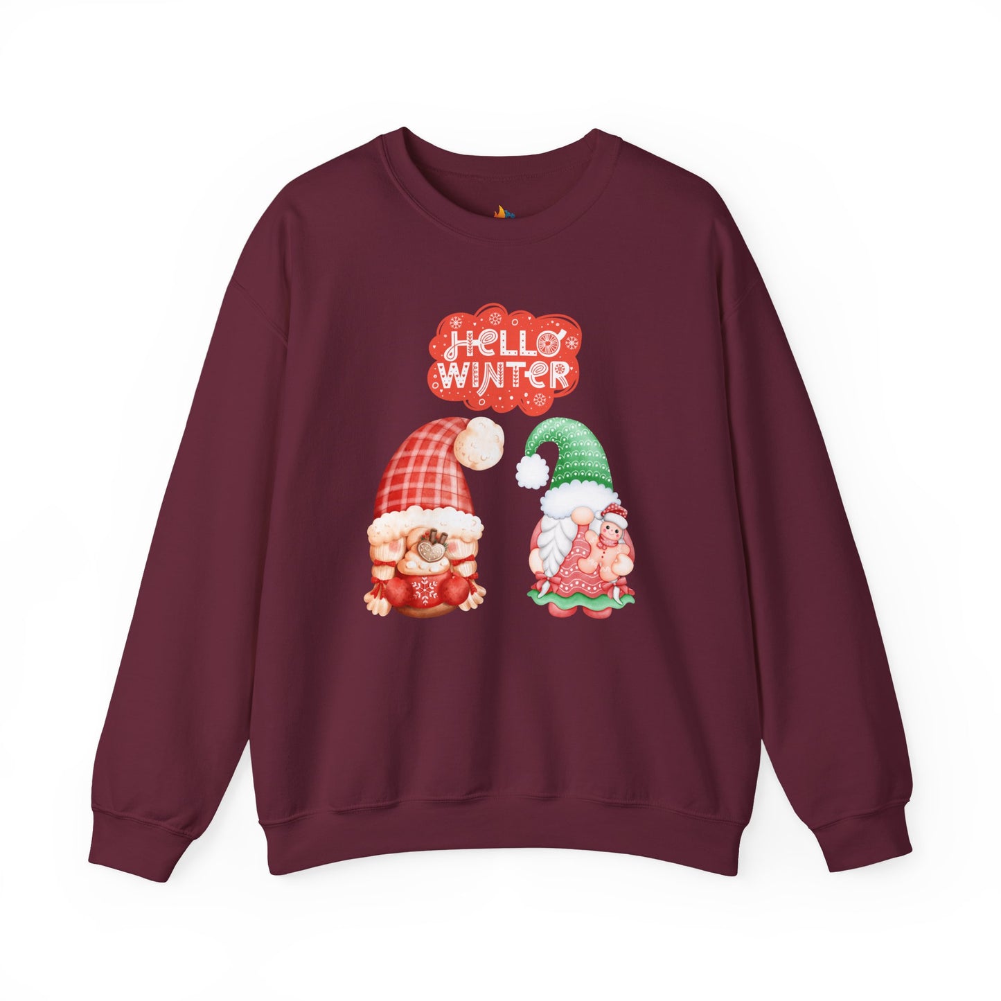 Hello Winter, Christmas Sweatshirt, Unisex Crewneck, Holiday Season Outfit, Winter Sweatshirt