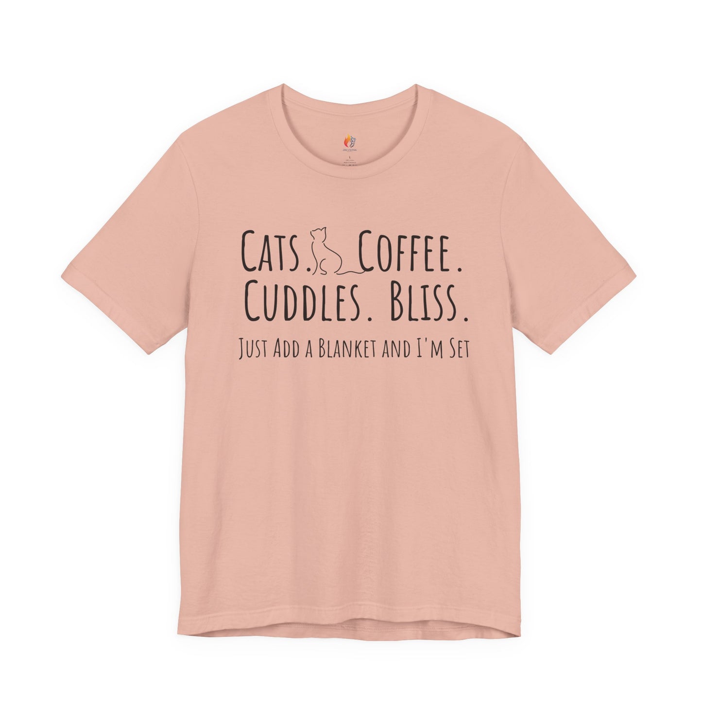 Cats, Coffee, Cuddles, Bliss - T-Shirt, Coffee lover, Cat Lover, Pet Lover Tee