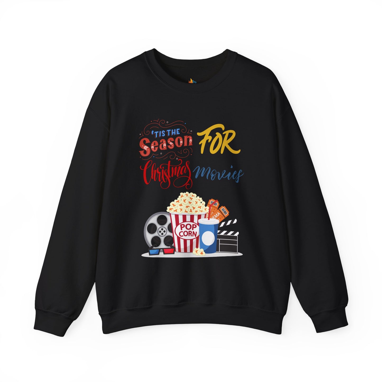 Tis the season for Christmas movies Sweatshirt, Unisex Crewneck, Holiday Season Outfit, Winter Sweatshirt