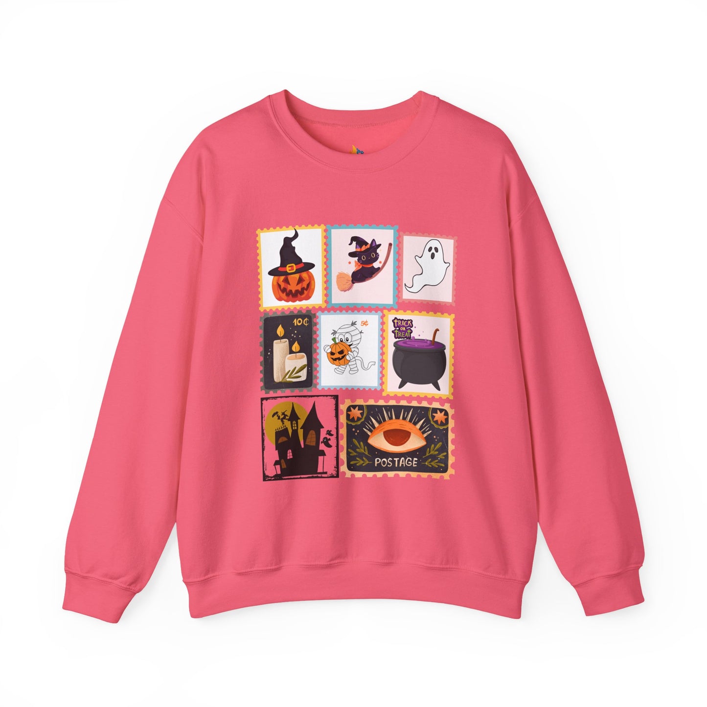 Halloween Stamp Sweatshirt, Unisex Crewneck, Fall Season Outfit, Spooky season Gift, Retro Halloween Gift