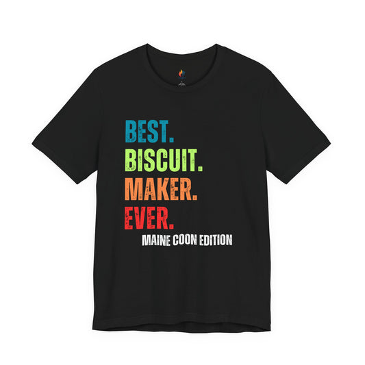 Maine Coon Cat Lover T-Shirt - "Best Biscuit Maker Ever" Graphic Tee