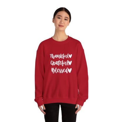 Thankful, Grateful, Blesses - Thanksgiving Sweatshirt, Unisex Crewneck, Fall Season Outfit, Cozy Fall Gift